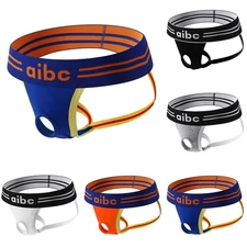 Men's Open Front Jockstrap Briefs with Cotton Fabric in Colors