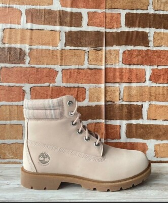 Timberland Linden Wood 6  Wp Boot Women s Light Pink Nubuck SZ:8.5