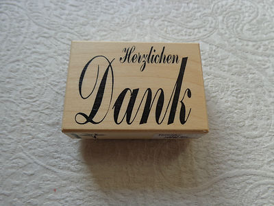 Stempel Holzstempel Motivstempel Stempelplatte stamp Herzlichen Dank Stempelset