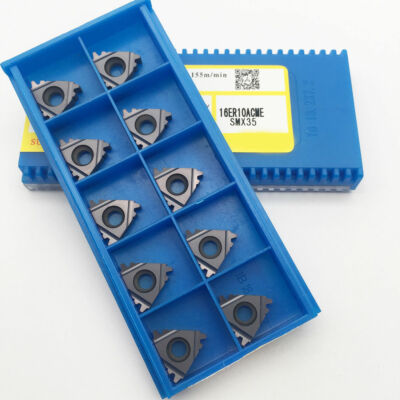 10PCS 16ER 10ACME SMX35 Threading Milling Carbide Cutting Lathe Tool SER Holder 