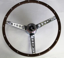 NEW 1965 - 1966 Mustang Pony Steering Wheel Original Woodgrain Deluxe Complete