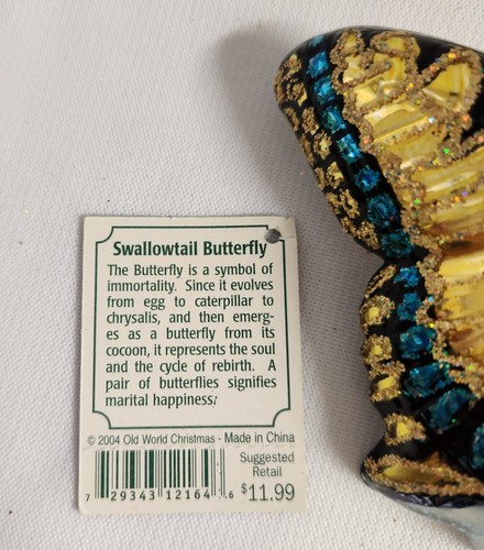 2004 Old World Glass Ornament - Swallowtail Butterfly - Imagen 3 de 3
