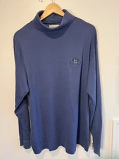 Cutter And Buck Long Sleeve Turtleneck Pullover Cotton Sweater (Navy) XL