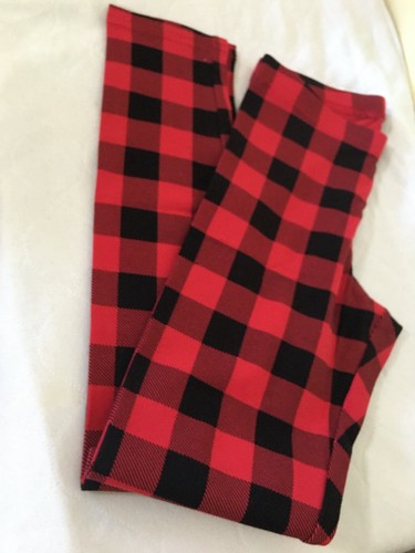 New Old Navy Girls Red Plaid Leggings Built in tough U pick - Picture 2 of 4
