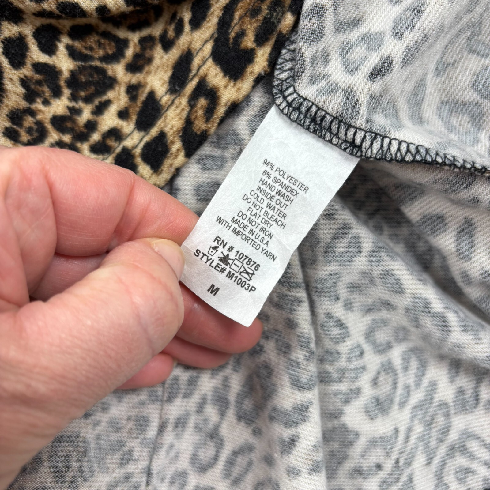 Comfy USA Women's M Patchwork Leopard Cheetah Pri… - image 4