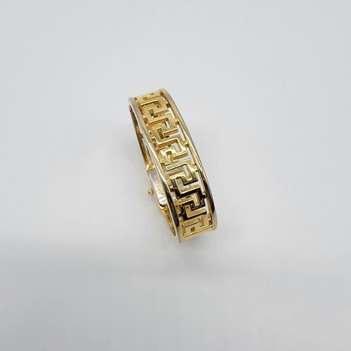 Reloj Gruen Mujer 18mm Esfera Rectangular Tono Dorado Bisagras Brazalete Brazalete - Funciona * - Imagen 6 de 16