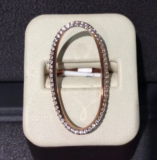 Anillo grande ovalado de plata esterlina enchapado en oro rosa circonita cúbica - ¡50% de descuento! Foto 2 de 4