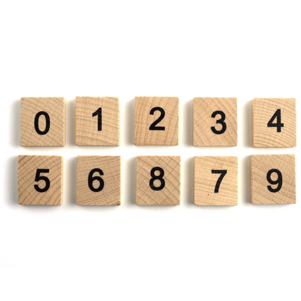 100x Wooden Scrabble Tiles Individual Letters Craft Symbols Numbers Game Wood - Image 2 of 4