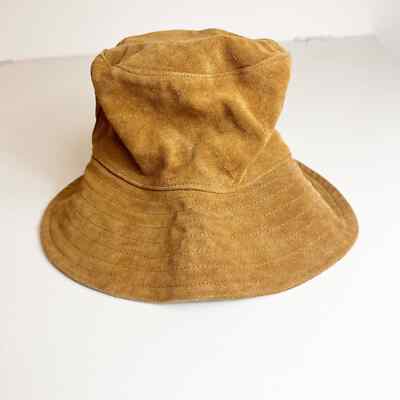 Hat Attack 100% Leather Bucket Floppy Hat OS, Brown