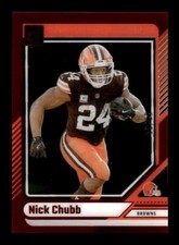 NICK CHUBB 2024 PANINI CLEARLY DONRUSS  #15 RED /99 CLEVELAND BROWNS