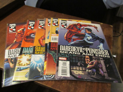 Daredevil vs Punisher Means and Ends #1 2 3 4 5 6 Marvel Comic Book Set 1-6