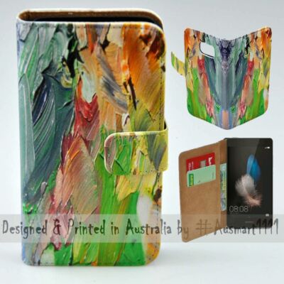 For Huawei Series - Oil Paint Theme Print Wallet Mobile Phone Case Cover