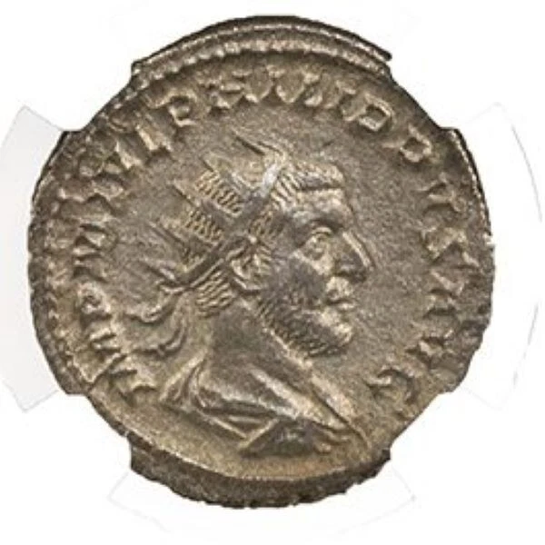 NGC XF Antoninianus of Philip I the Arab AD244-249 NGC Ancients Double Denarius - Image 2 of 2