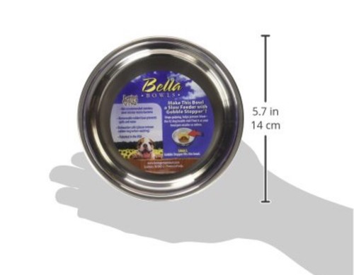 Loving Pets Hawaiian Red Bella Bowl Stainless Steel Removable Rubber Base Small - Picture 3 of 8