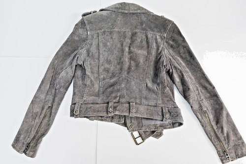 Blank NYC Women's Suede Moto Jacket Cloud Gray #73k-9269 Cropped Motorcycle - Picture 3 of 20