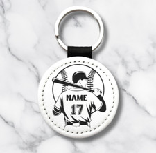 Custom Baseball Player Keychain   Personalized with Name  Team Number