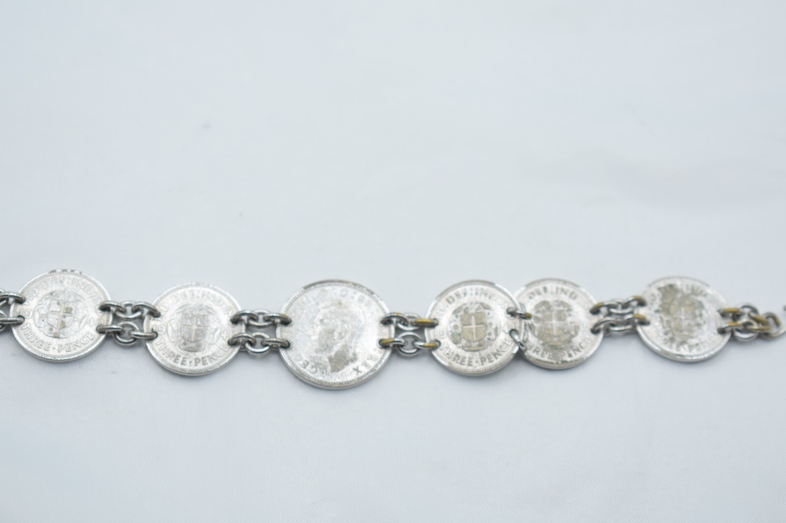 Vintage British Silver Coin Bracelet