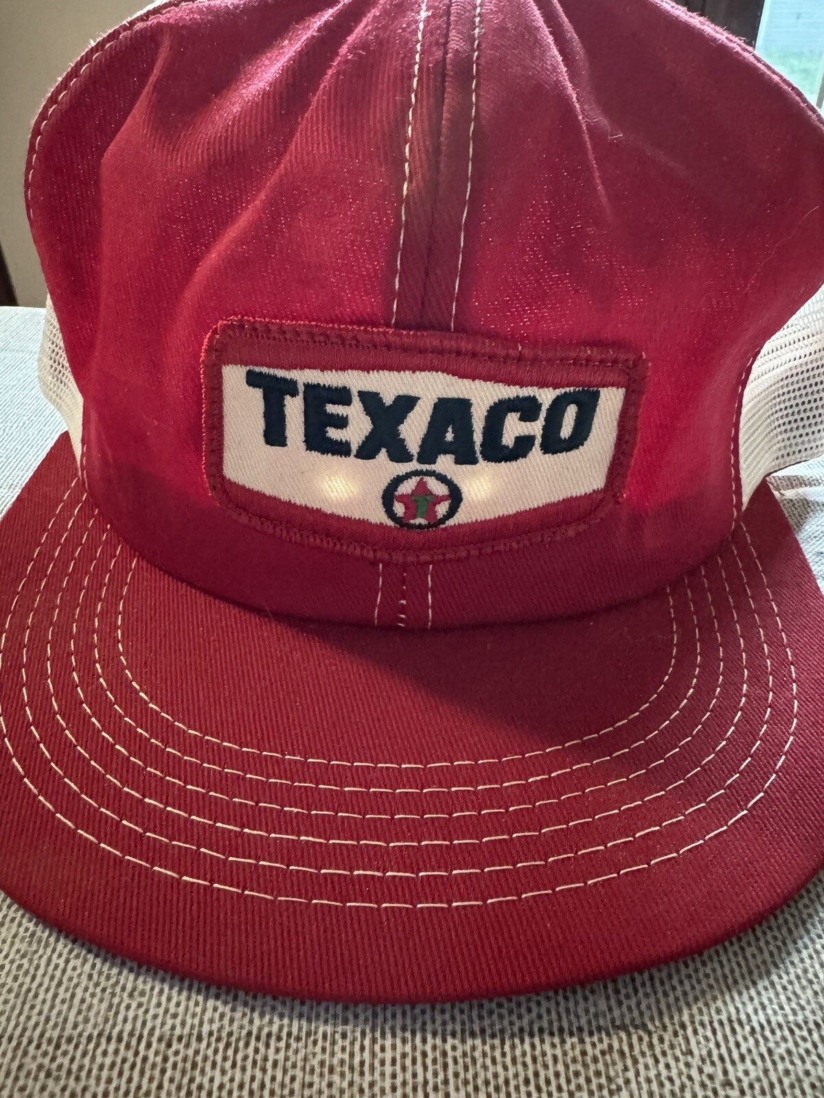 Texaco Red White Mesh Snapback Patch Trucker Adju… - image 2