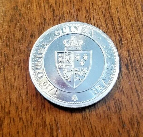 1/10 Oz St. Helena Spade Guinea 2020- .999 Fine Silver Sovereign Coin  BU