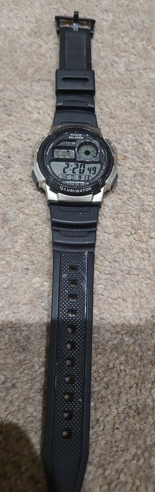 Casio AE-1000W-1A2VEF World Time 5-Daily Alarms Stopwatch 100M Sport Watch