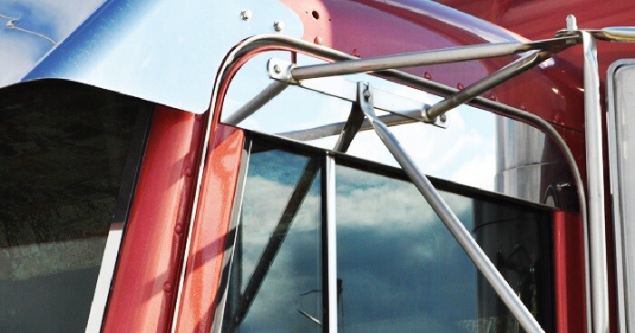 Aranda 5" Stainless Steel Chop Top Door Trim – Fits Peterbilt 379 (2004 & Older) – P-1397, Both Sides