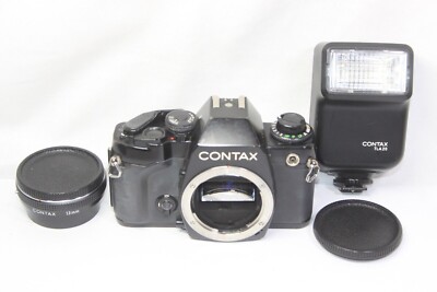 AS IS Contax 159 mm Filmkamera TLA 20 Montage in Blitzschuh Xenon Blitz Nahau...