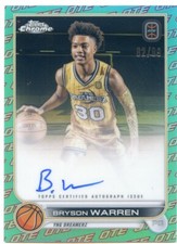 2022-23 Topps Chrome OTE BRYSON WARREN #CA-BW1 RED AQUA REFRACTOR AUTO /99