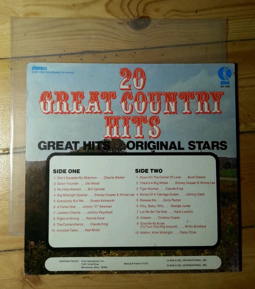 v/a 20 GREAT COUNTRY HITS LP | EX / EX | 1976 K-Tel Records WU3290 USA western - Bild 3 von 3