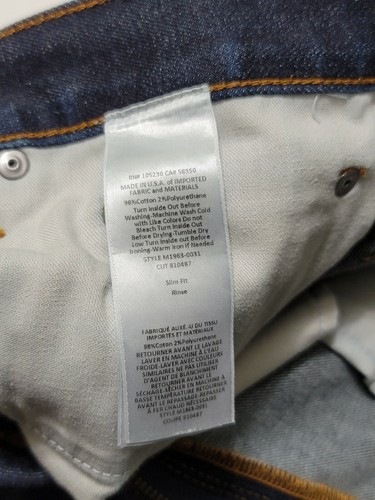 CURRENT ELLIOTT Mens 38x32 LA Heritage Slim Fit Dark Wash Denim Jeans - Picture 6 of 12