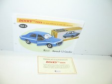 1 Sheet Certif. Dinky Toys Atlas Repro Ref 1424 G, Renault 12 Gordini