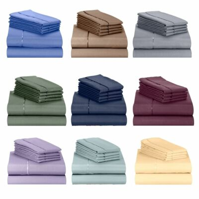#ad Luxury Bamboo 2200 Count 6pc Sheet Set Deep Pocket 18quot; Soft Silky 30 Colors $42.95