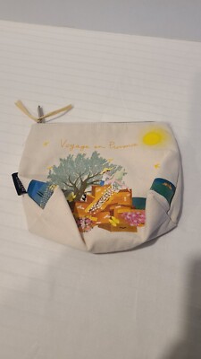 L OCCITANE Voyage En Provence Cosmetic Zippered Canvas Bag Pouch Flower Floral