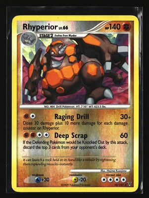 Pokemon RHYPERIOR 10/147 Reverse Holo (2009 Supreme Victors) LP/Light Play