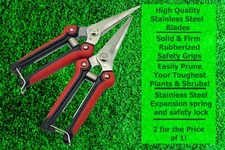 Hi Strength Stainless Steel Garden Clippers, 2 Pack
