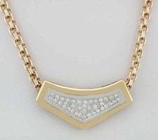GENUINE 0.80 Cts DIAMOND NECKLACE 14K YELLOW GOLD - 21.8 grams - NWT