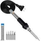 Soldering Iron Electric Gun Adjustable Temperature Welding Solder Wire Kit Gray
