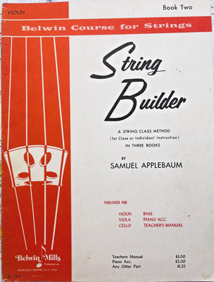 Belwin Course for Strings String Builder Book 2 1960 Piano Violin Viola Cello