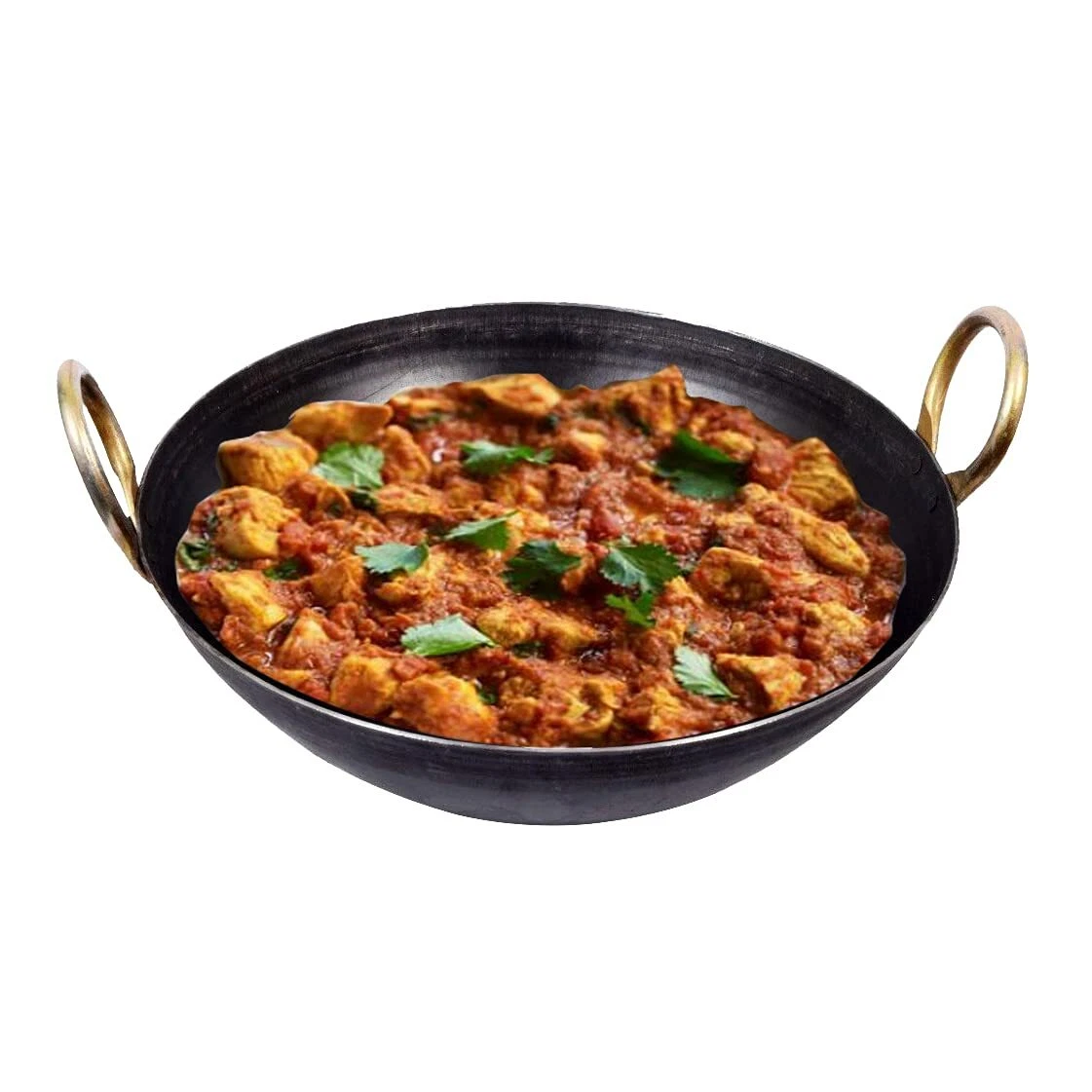 Iron Kadhai/ Iron Wok with Golden Handle, 11 INCH / 28 cm
