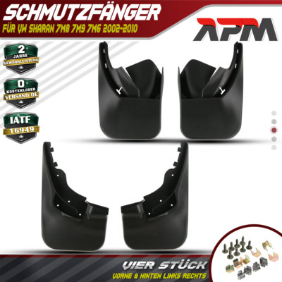 4x Spritzschutz Schmutzfänger für Volkswagen Sharan 7M8, 7M9, 7M6 Bj. 2002-2010