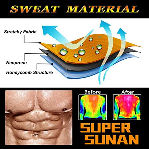 Neoprene Mens Sauna Sweat Vest Waist Trainer Gym Shirt Body Shaper Shapewear UK - Picture 8 of 37