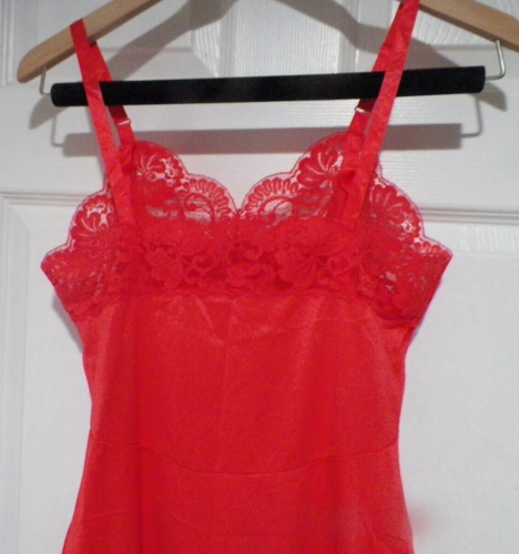 SLIP VINTAGE SEARS THE DOES NOT SLIP PIZZO ROSSO TG 32 - Foto 9 di 11