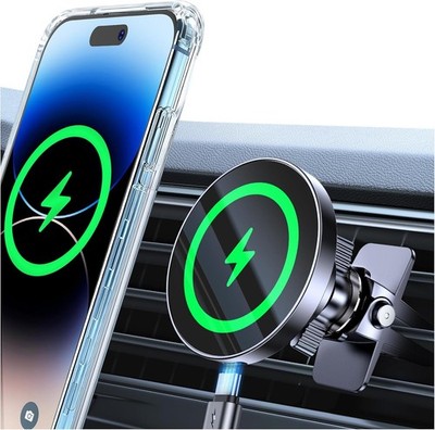 15W MagSafe Car Mount Charger Strong Magnet Coolpow