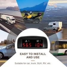 T- 2 In 1 Universal Car Digital Gauge Water Temperature Voltage Gauge Voltmeter