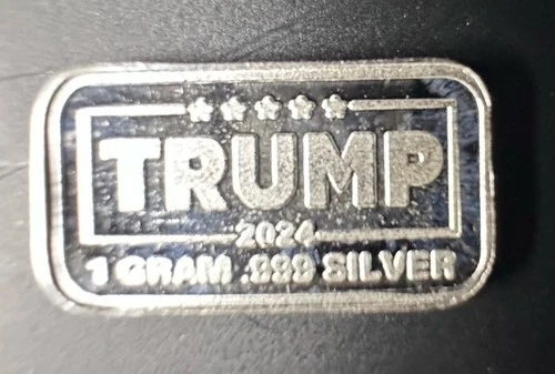 3x 1 Gram .999 Silver – Trump 2024 / USA Flag + 2 Ammo Bullet Bars