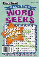Penny Press All Star Word Seek Puzzles  Digest Size  July 15th  2026