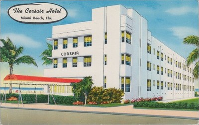 Corsair Hotel Miami Beach Florida Artist Rendering postcard KQ12