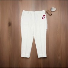 Vince Camuto Dress Pants Womens 22W Ivory NEW Cuffed Straight Leg 92523330