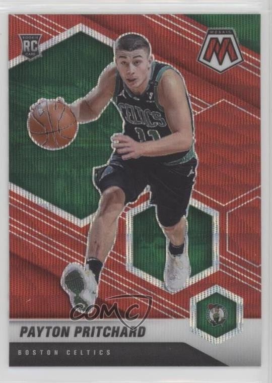 2020-21 Panini Mosaic Red Wave Prizm Payton Pritchard #210 Rookie RC