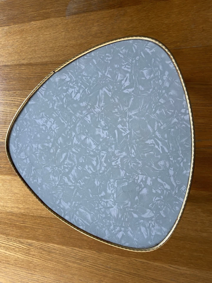 Porte-plantes petite table sellette guéridon tripode formica Vintage 1950/60 - Photo 2/4