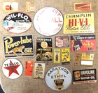 LOT OF MINIATURE VINTAGE SIGNS ON CARD STOCK SODA COKE GAS OIL ADVERTISING